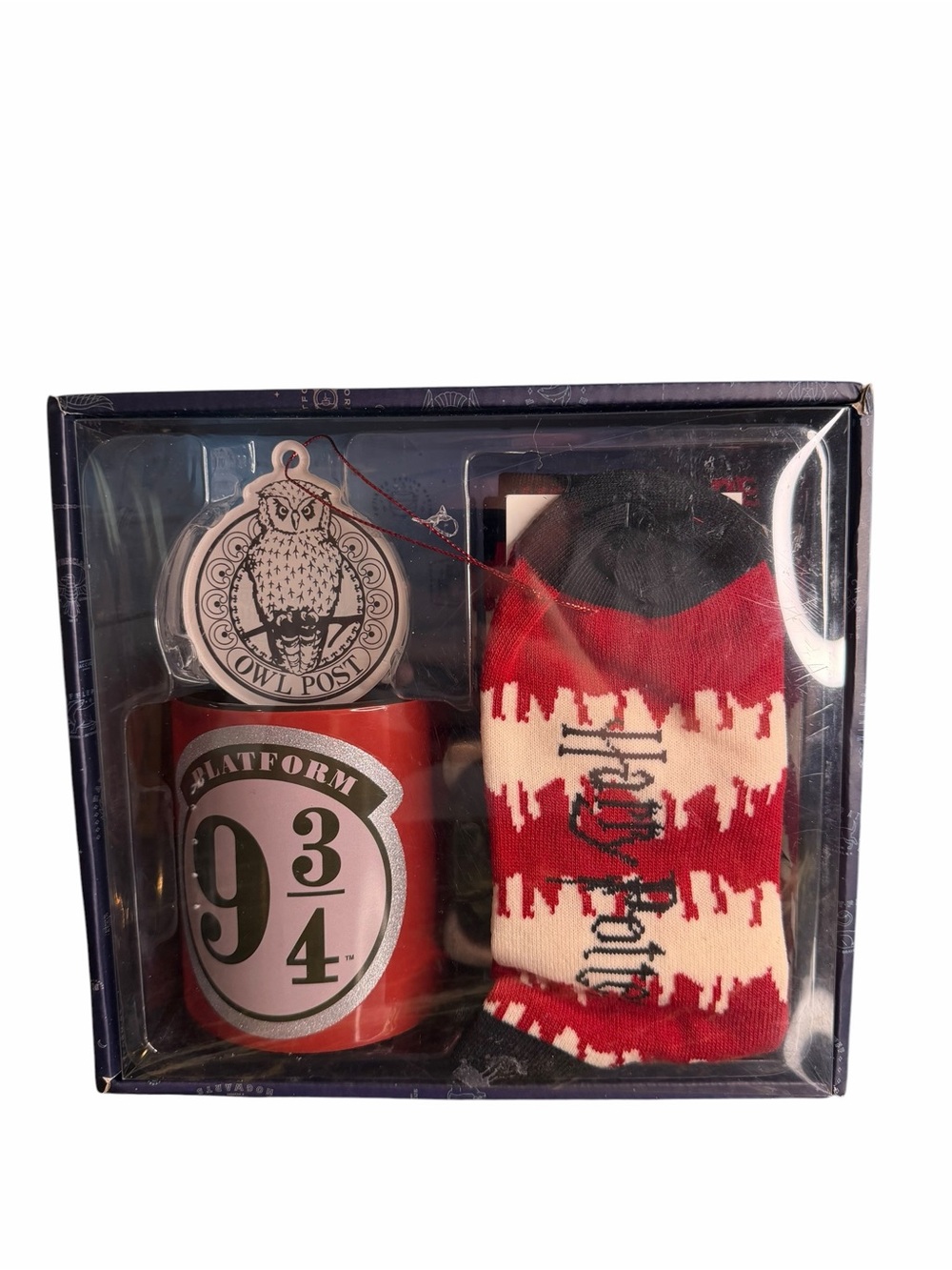 Harry Potter Platform 9¾ Mug Socks & Owl Post Door Hanger Gift Set NIB